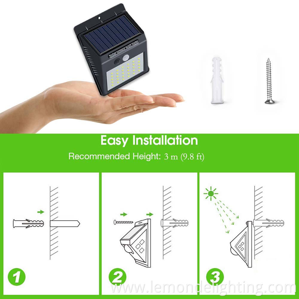 LED Solar Motion Sensor Security Light